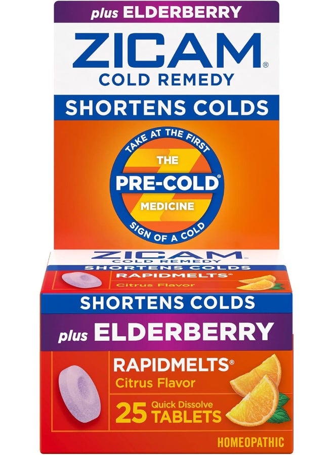 Zicam Cold Remedy Rapidmelts, Elderberry Citrus Flavor, 25 Count (Pack Of 1) - Image 3